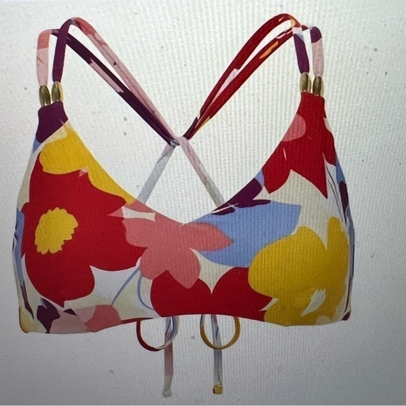 Time and Tru Women's Floral X-Back Swim Top - Picture 1 of 9